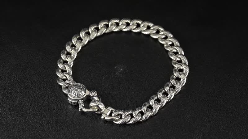 Textured Cuban Chain Bracelet in 925 Sterling Silver (8.00 In) 34.80 Grams