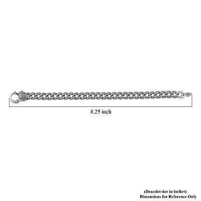 Textured Cuban Chain Bracelet in 925 Sterling Silver (8.00 In) 34.80 Grams