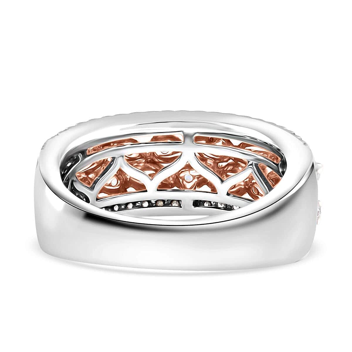 Modani Natural Pink and White Diamond 1.30 ctw Ring in 14K White and Rose Gold (Size 10.5) 5.25 Grams image number 4