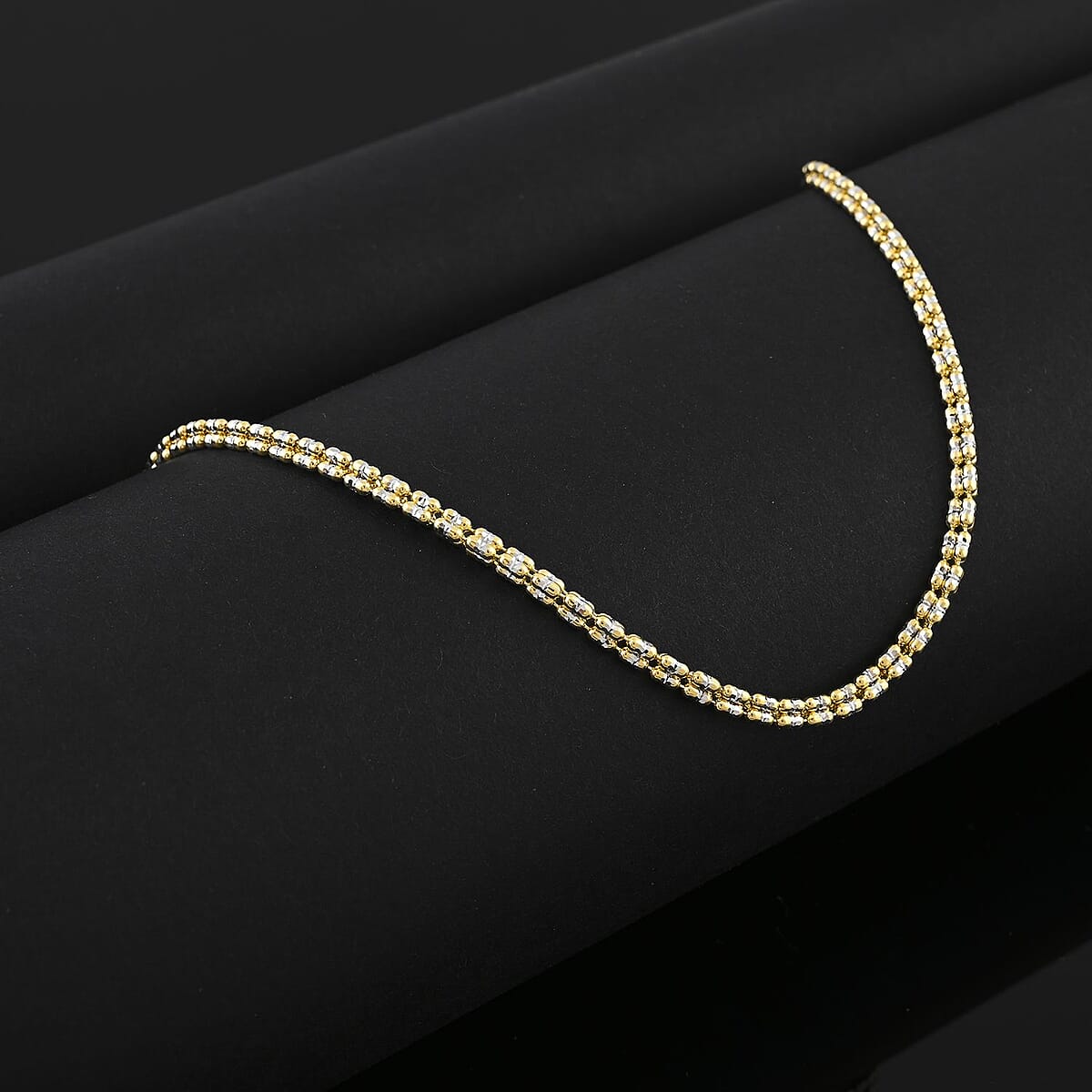 2.5mm Ice Chain Necklace in 10K Yellow and White Gold 22 Inches 9.7 Grams image number 1