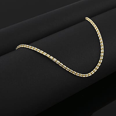 2.5mm Ice Chain Necklace in 10K Yellow and White Gold 22 Inches 9.7 Grams