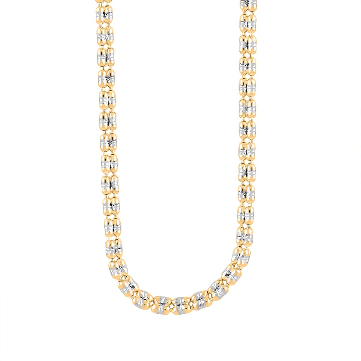 2.5mm Ice Chain Necklace in 10K Yellow and White Gold 22 Inches 9.7 Grams image number 3