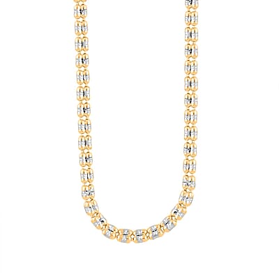 2.5mm Ice Chain Necklace in 10K Yellow and White Gold 22 Inches 9.7 Grams