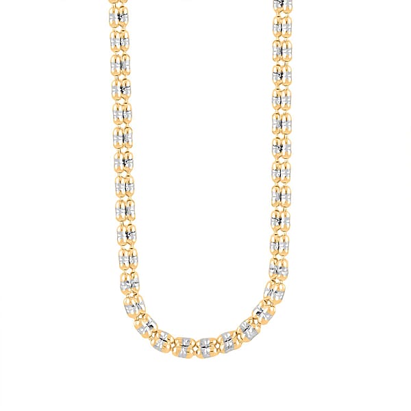 2.5mm Ice Chain Necklace in 10K Yellow and White Gold 22 Inches 9.7 Grams