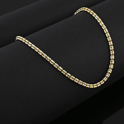 2.5mm Ice Chain Necklace in 10K Yellow and White Gold 11.2 Grams 24 Inches