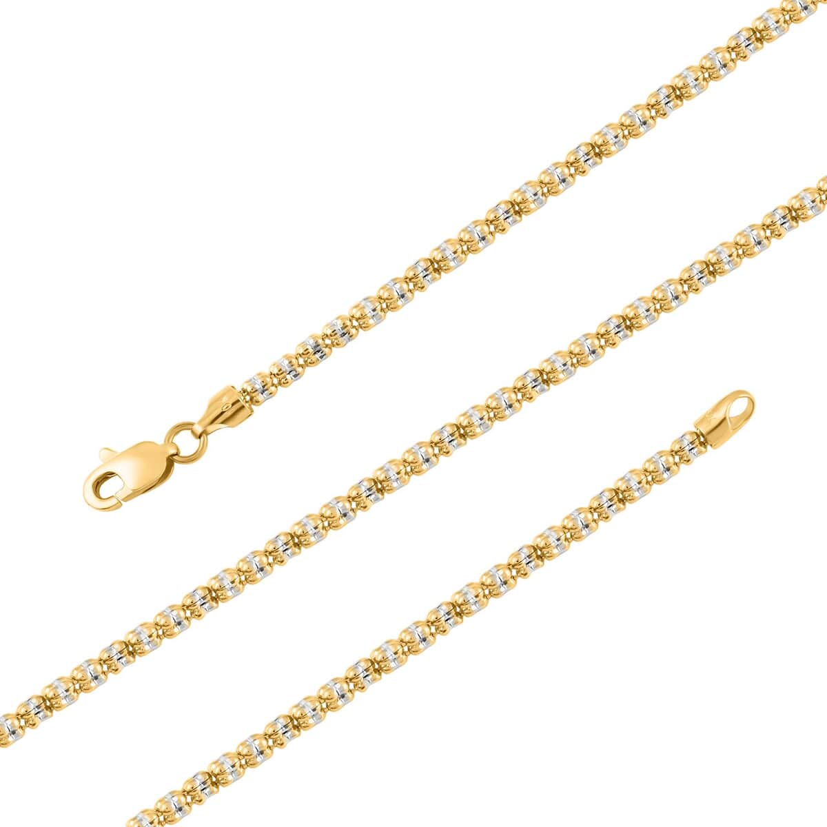 2.5mm Ice Chain Necklace in 10K Yellow and White Gold 11.2 Grams 24 Inches image number 2