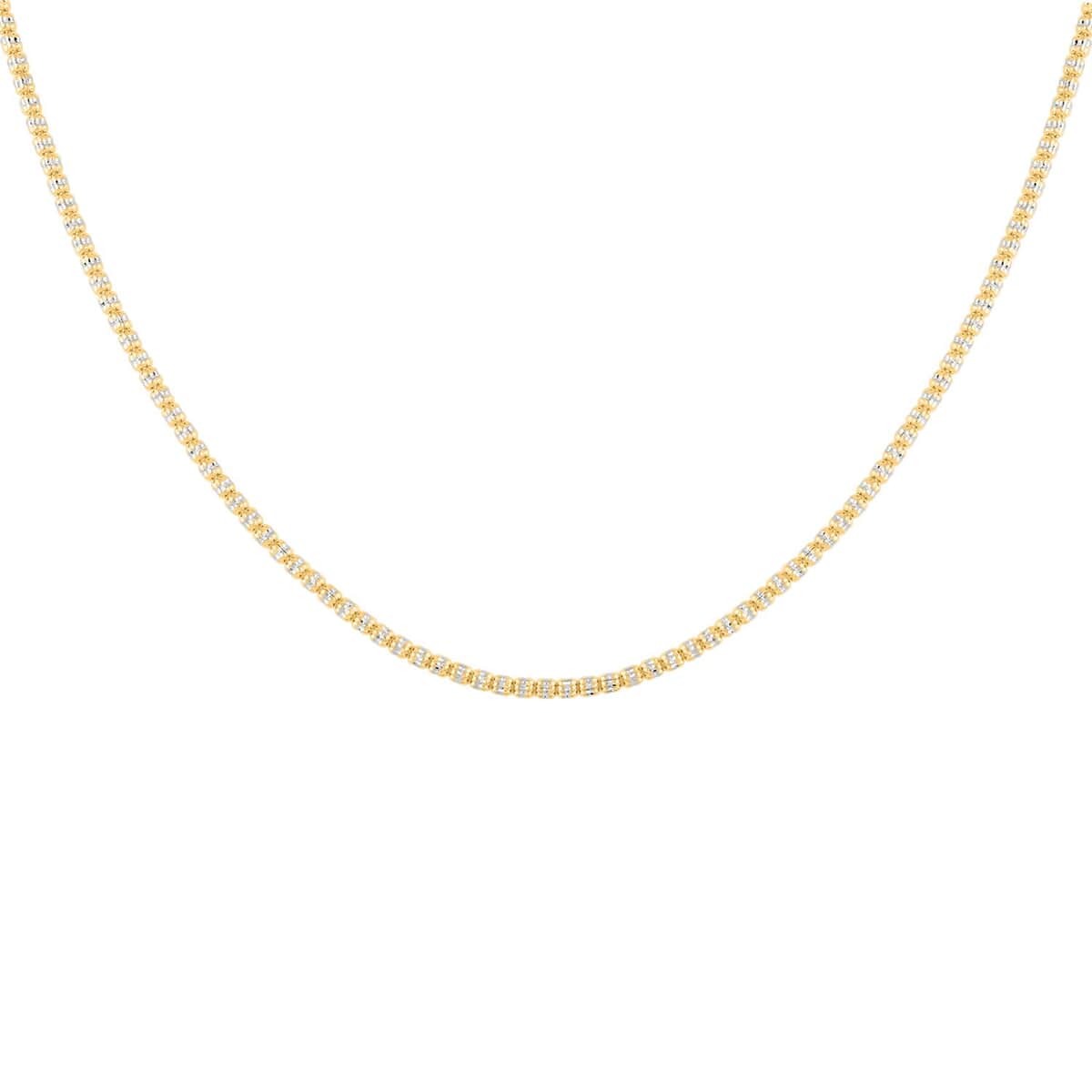 2.5mm Ice Chain Necklace in 10K Yellow and White Gold 11.2 Grams 24 Inches image number 3