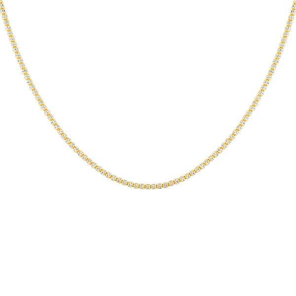 2.5mm Ice Chain Necklace in 10K Yellow and White Gold 11.2 Grams 24 Inches