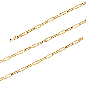 14K Yellow Gold 2.5 mm Paperclip Chain Necklace (18 Inches) (2.1 g)