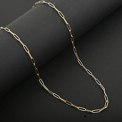 14K Yellow Gold 2.5mm Paperclip Chain Necklace (20 Inches) (2.35 g)