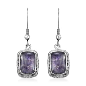 Matrix Tanzanite 11.00 ctw Earrings in Platinum Over Copper with Magnet