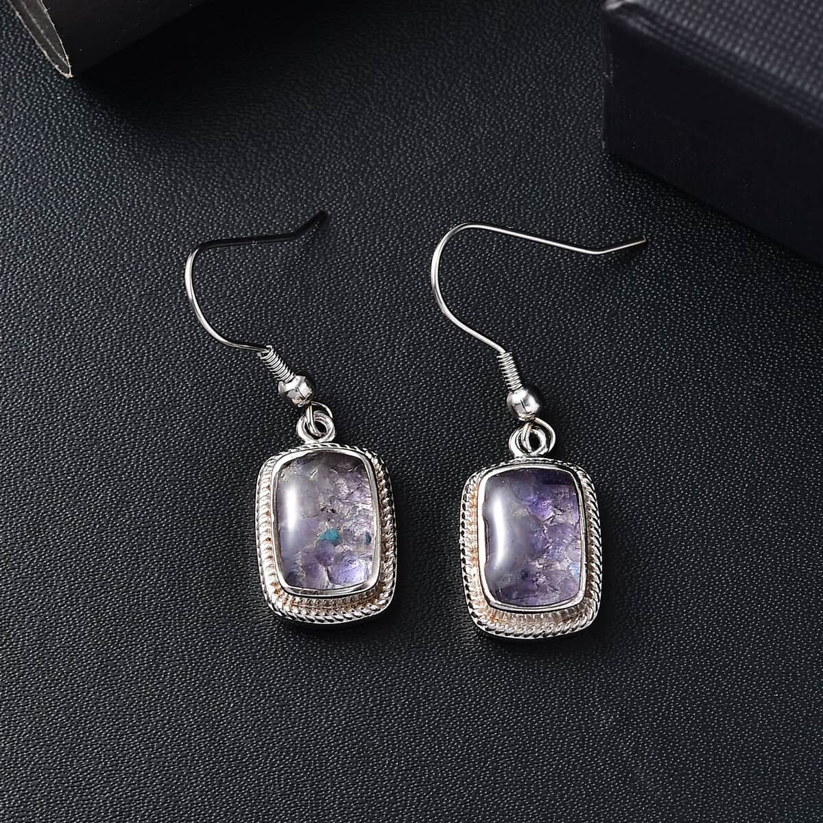 Matrix Tanzanite Earrings in Platinum Over Copper 11.00 ctw image number 1