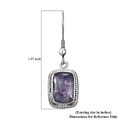 Matrix Tanzanite 11.00 ctw Earrings in Platinum Over Copper with Magnet