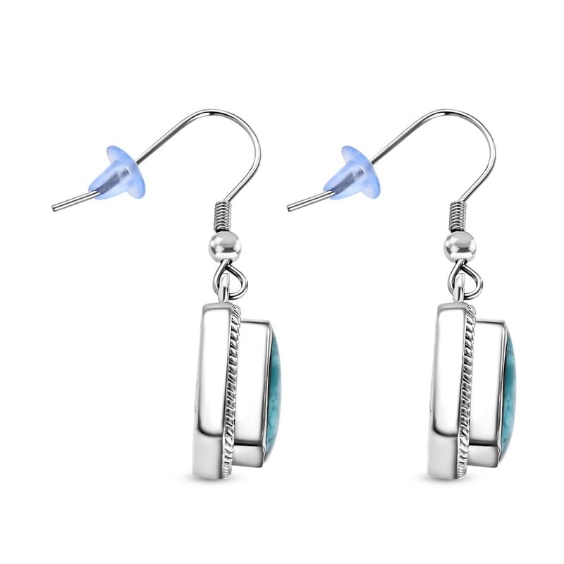 Matrix Sleeping Beauty Turquoise 8.00 ctw Earrings in Platinum Over Copper with Magnet