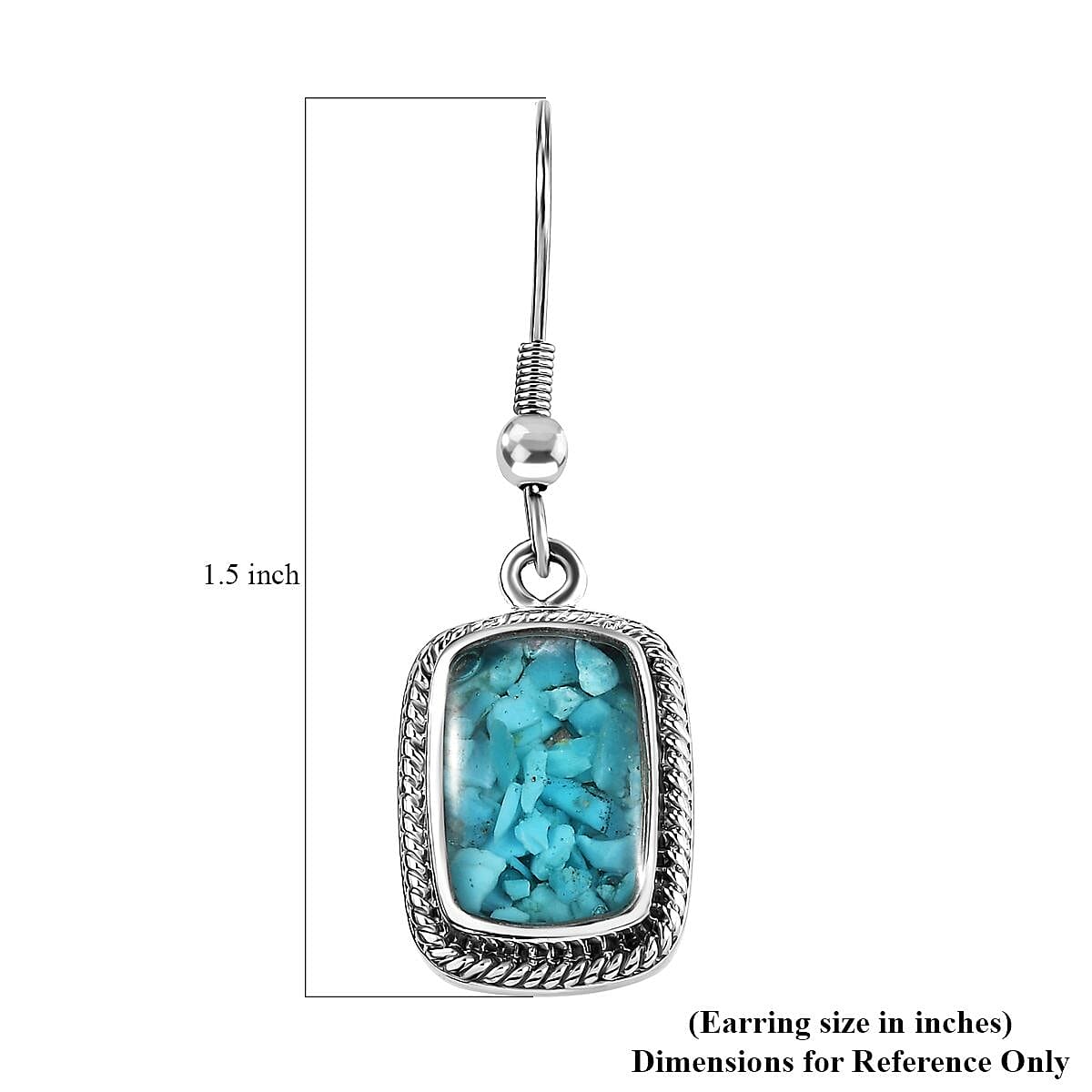 Matrix Sleeping Beauty Turquoise 8.00 ctw Earrings in Platinum Over Copper with Magnet