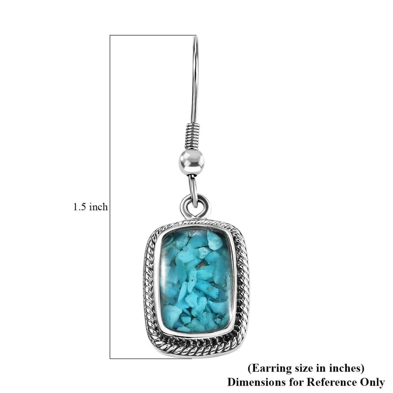 Matrix Sleeping Beauty Turquoise 8.00 ctw Earrings in Platinum Over Copper with Magnet