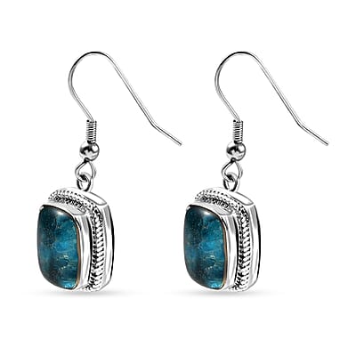 Matrix Neon Apatite 8.00 ctw Lever Back Earrings in Platinum Over Copper with Magnet