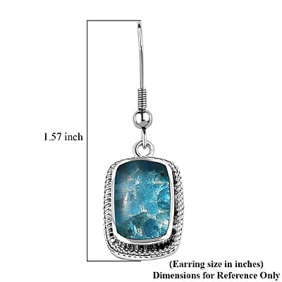 Matrix Neon Apatite 8.00 ctw Lever Back Earrings in Platinum Over Copper with Magnet