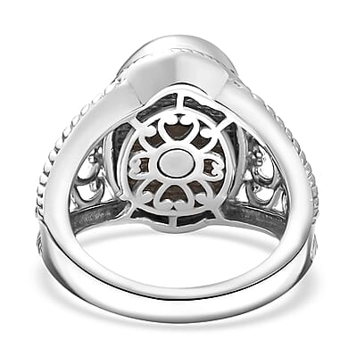 Matrix Fire Opal 3.00 ctw Solitaire Ring in Platinum Over Copper with Magnet (Size 10.0)