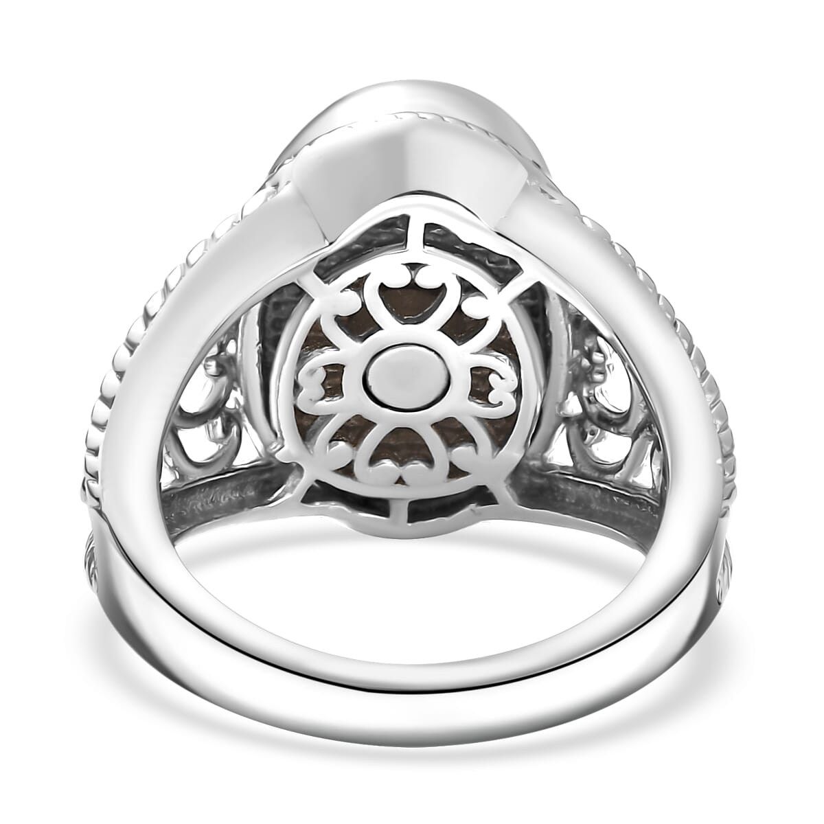 Matrix Fire Opal 3.00 ctw Solitaire Ring in Platinum Over Copper with Magnet (Size 7.0) image number 4