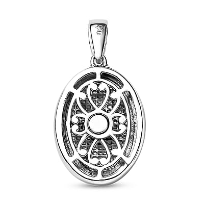 Matrix Tanzanite 3.00 ctw Solitaire Pendant without Chain in Platinum Over Copper with Magnet