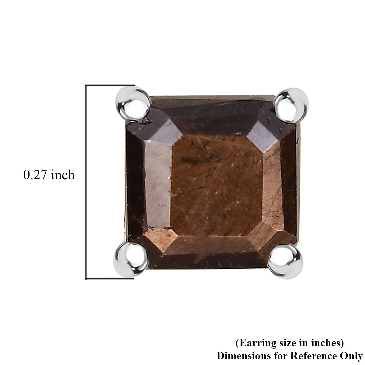 D'Joy Chocolate Sapphire 3.00 ctw Solitaire Stud Earrings in Sterling Silver