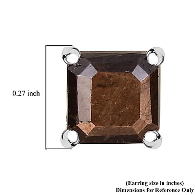 D'Joy Chocolate Sapphire 3.00 ctw Solitaire Stud Earrings in Sterling Silver