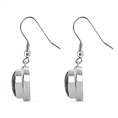 Matrix Tanzanite 7.00 ctw Fish Hook Earrings in Platinum Over Copper with Magnet