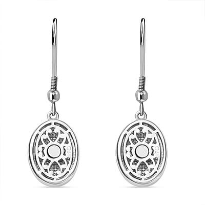 Matrix Tanzanite 7.00 ctw Fish Hook Earrings in Platinum Over Copper with Magnet