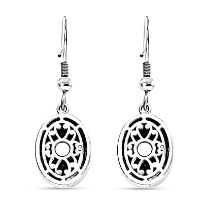 Matrix Sleeping Beauty Turquoise 7.00 ctw Earrings in Platinum Over Copper with Magnet