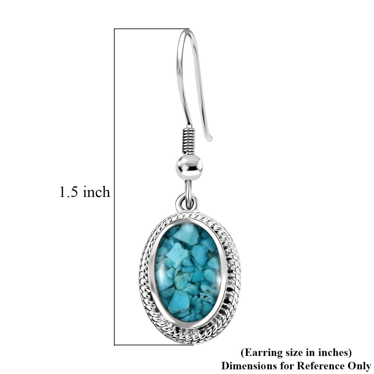 Matrix Sleeping Beauty Turquoise 8.00 ctw Earrings in Platinum Over Copper with Magnet image number 5