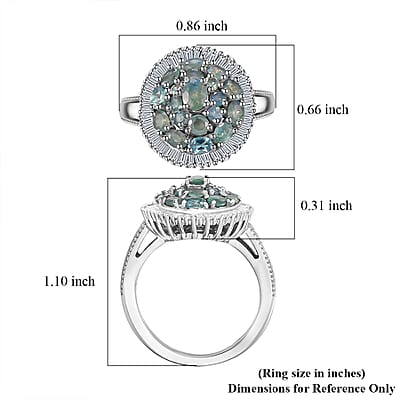 D'Joy Narsipatnam Alexandrite and Diamond 1.70 ctw Blooming Radiance Ring in Rhodium Over Sterling Silver (Size 10.0) 