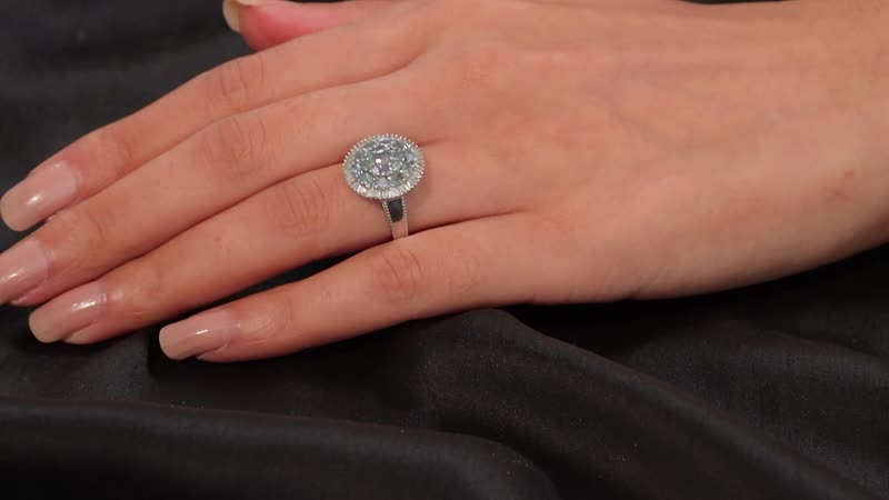 Narsipatnam Alexandrite, Diamond (0.42 cts) Ring in Rhodium Over Sterling Silver (Size 10.0) 1.70 ctw