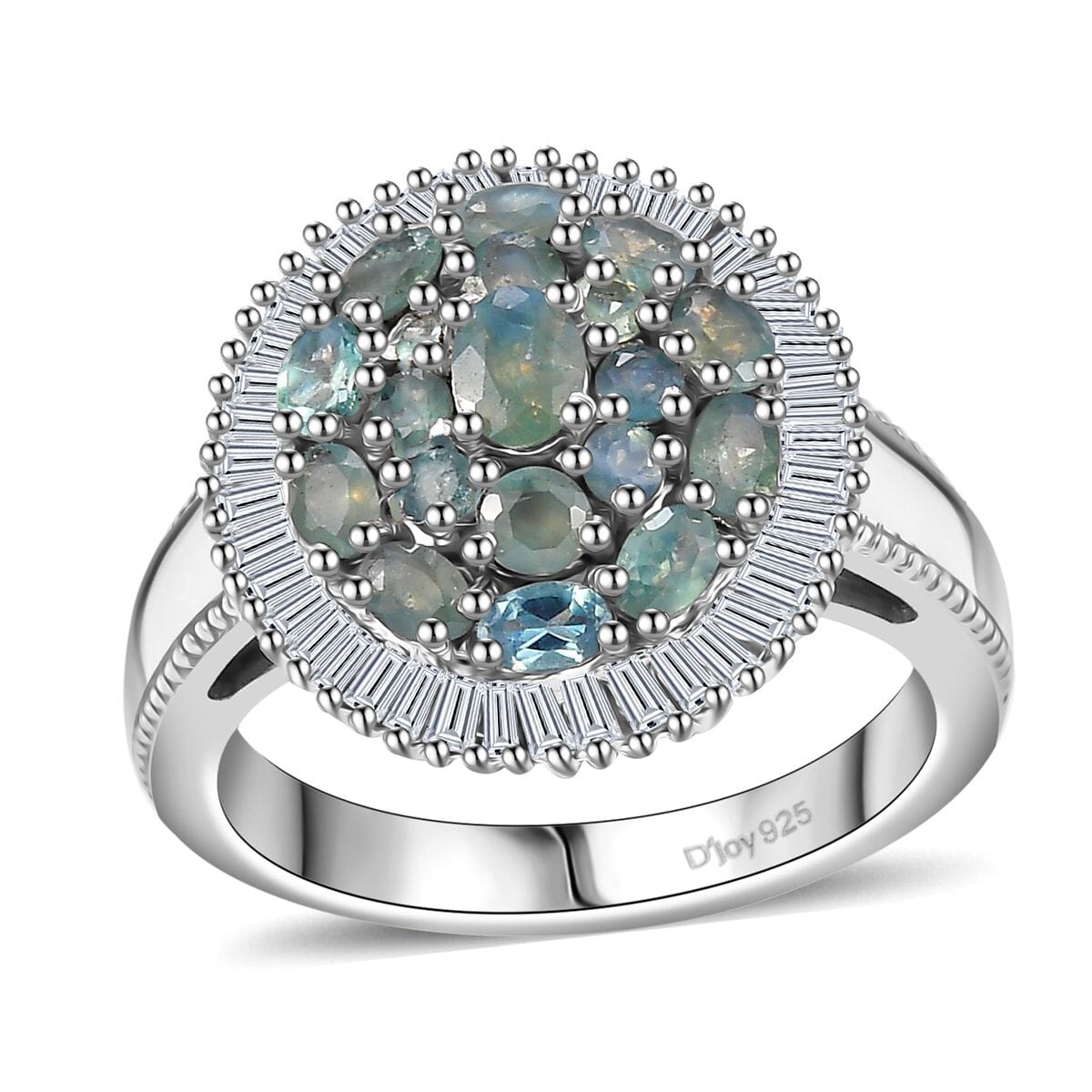 Narsipatnam Alexandrite and Diamond 1.70 ctw Blooming Radiance Ring in Rhodium Over Sterling Silver (Size 9.0) (Del. in 8-10 Days) image number 0