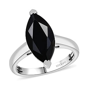 Karis Thai Black Spinel 4.85 ctw Solitaire Ring in Platinum Bond (Size 7.0)