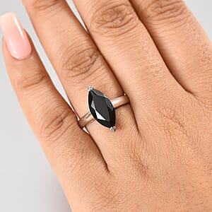 Karis Thai Black Spinel 4.85 ctw Solitaire Ring in Platinum Bond (Size 7.0)