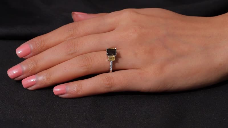 Karis Brazilian Smoky Quartz and Multi Gemstone 2.35 ctw Ring in Platinum Bond (Size 10.0)