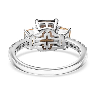 Karis Brazilian Smoky Quartz and Multi Gemstone 2.35 ctw Ring in Platinum Bond (Size 10.0)