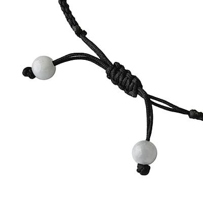 Natural Jade 110.00 ctw Carved Pixiu Bracelet in Rope Cord (6-9inch)