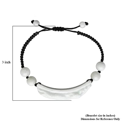 Natural Jade 110.00 ctw Carved Pixiu Bracelet in Rope Cord (6-9inch)
