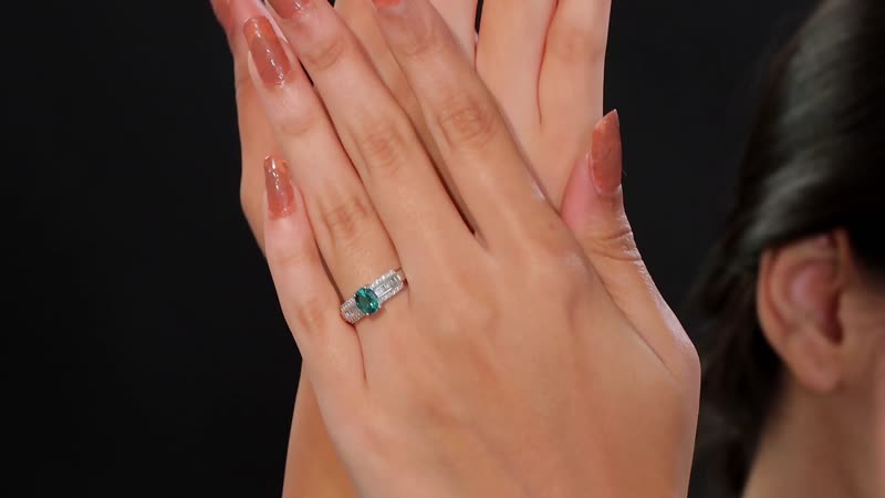 Luxoro 10K White Gold Premium Pirineu Lagoon Tourmaline, Diamond (G-H, I2) (0.30 cts) Ring (Size 10.0) 1.30 ctw