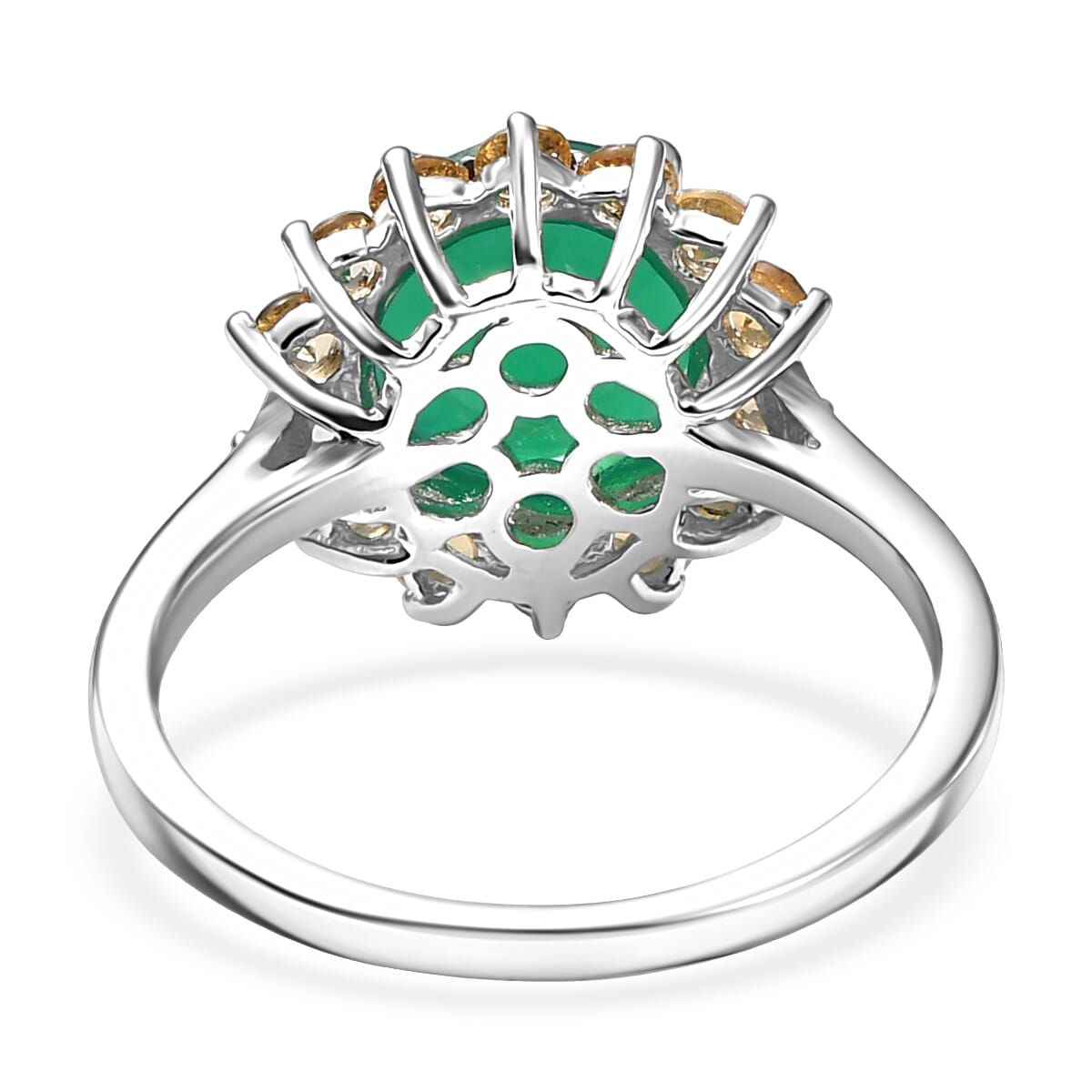 Karis Green Onyx and Brazilian Citrine 2.90 ctw Ring in Platinum Bond (Size 9.0) image number 4