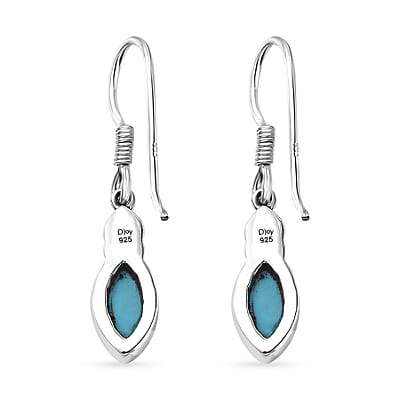 D'Joy Sleeping Beauty Turquoise 2.30 ctw Earrings in Black Oxidized Sterling Silver