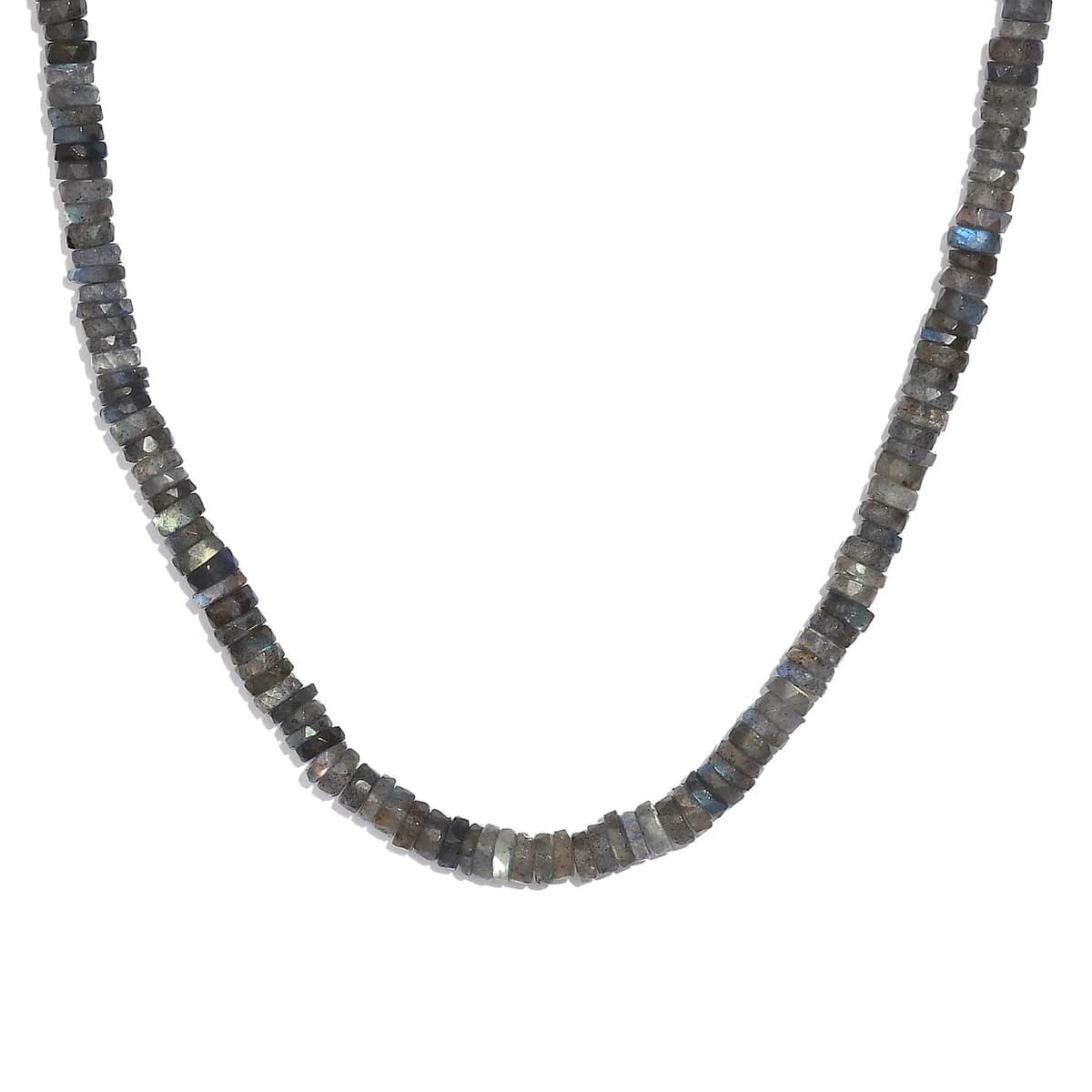 Malagasy Labradorite 100.00 ctw Necklace in Rhodium Over Sterling Silver 18 Inches image number 0