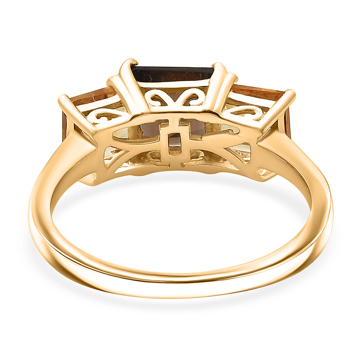 EverTrue Brazilian Smoky Quartz and Brazilian Citrine 2.35 ctw 3 Stone Ring in 18K YG Plated (Size  10.0) image number 4