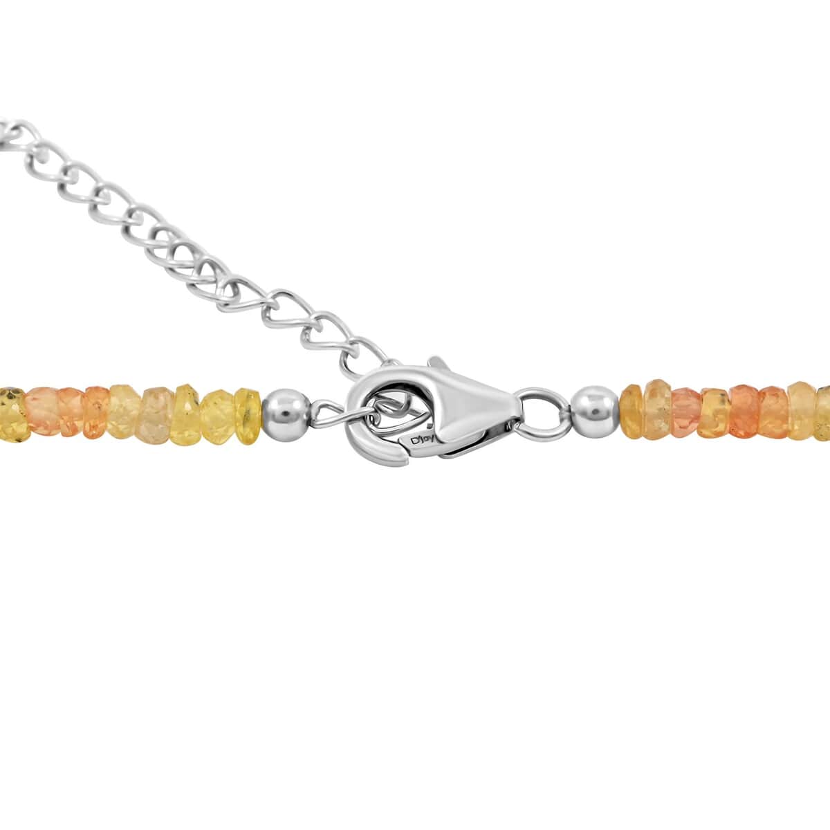 Multi Sapphire 70.00 ctw Necklace in Rhodium Over Sterling Silver 18 Inches image number 3