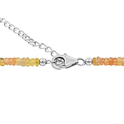 Multi Sapphire 70.00 ctw Necklace in Rhodium Over Sterling Silver 18 Inches