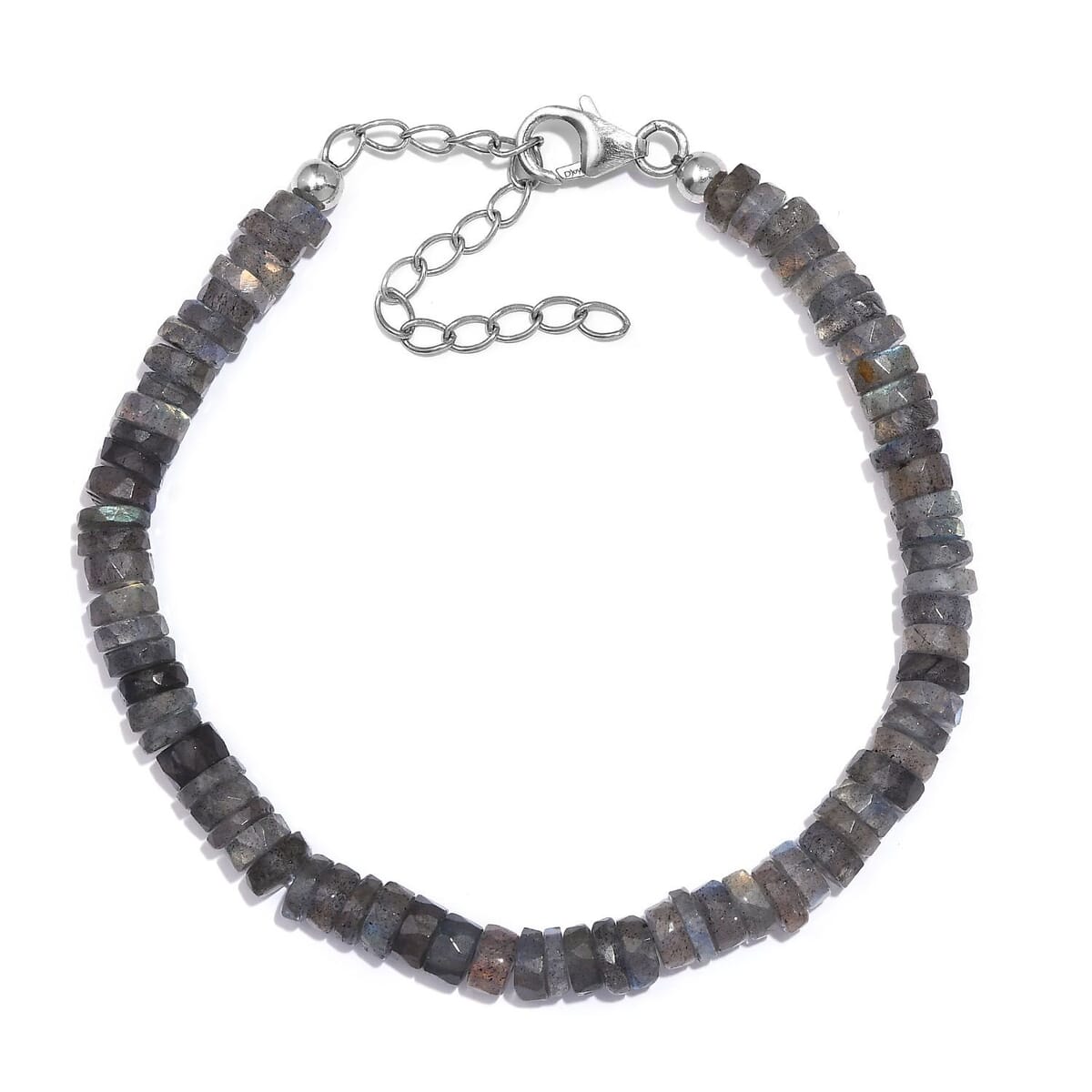 AAA Malagasy Labradorite 40.00 ctw Bracelet in Rhodium Over Sterling Silver (7.25 In) image number 0