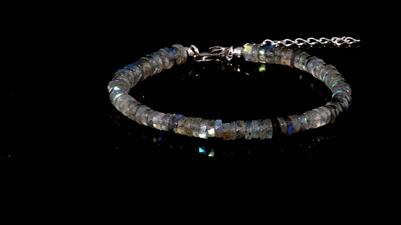 AAA Malagasy Labradorite 40.00 ctw Bracelet in Rhodium Over Sterling Silver (7.25 In)