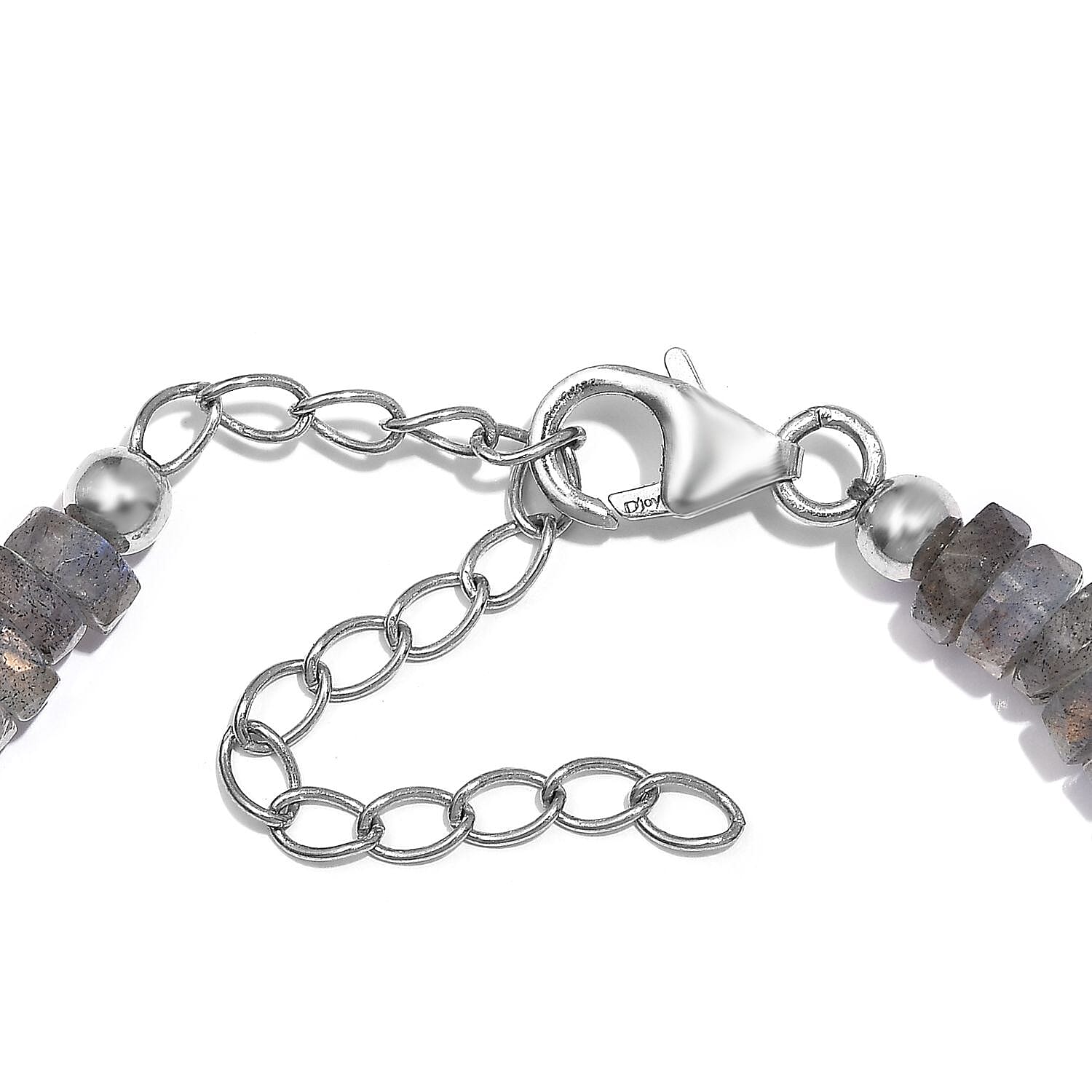 AAA Malagasy Labradorite 40.00 ctw Bracelet in Rhodium Over Sterling Silver (7.25 In)